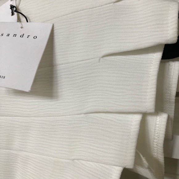 Sandro White Pleated Dress - Picture 4 of 6